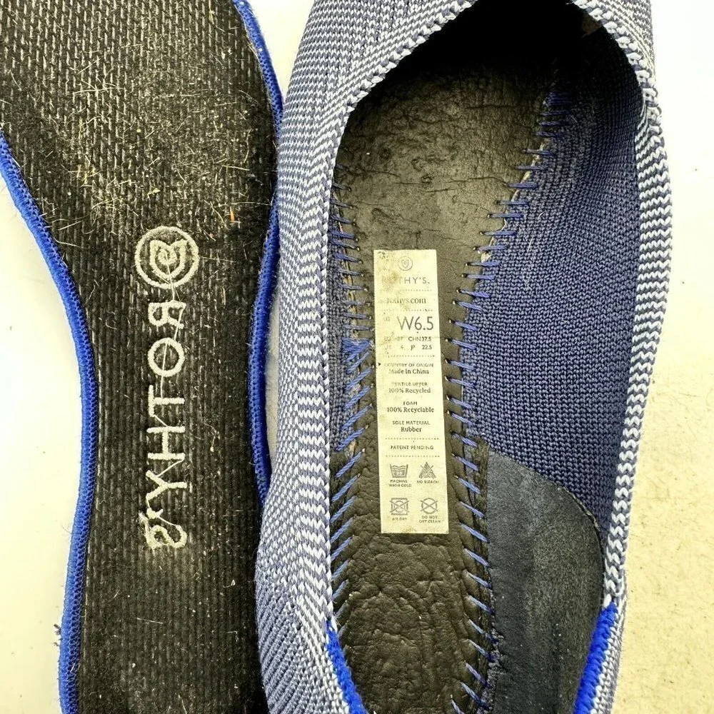 Rothy's The Flat Grey Textile Slip On Ballet Classic Comfort Women Shoes Sz 6.5 - Picture 13 of 13